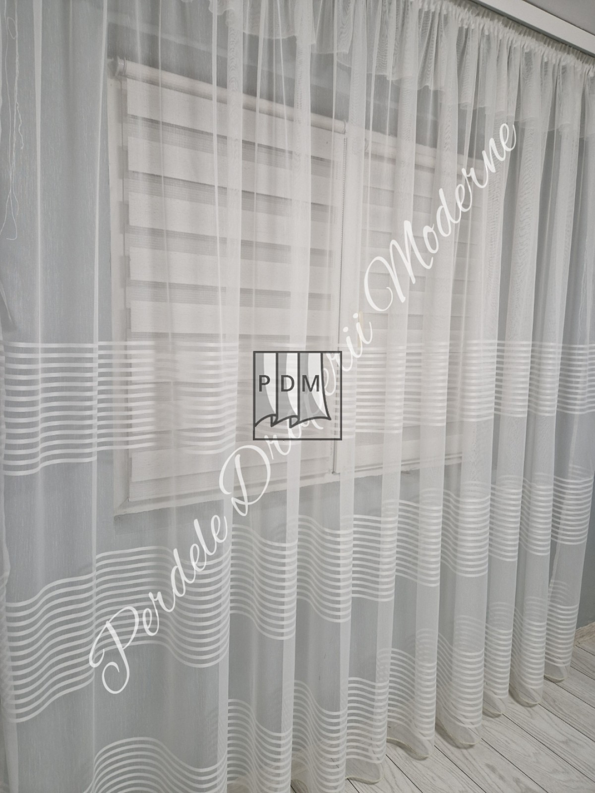 Perdea tulle, dungi ivory imagine 4