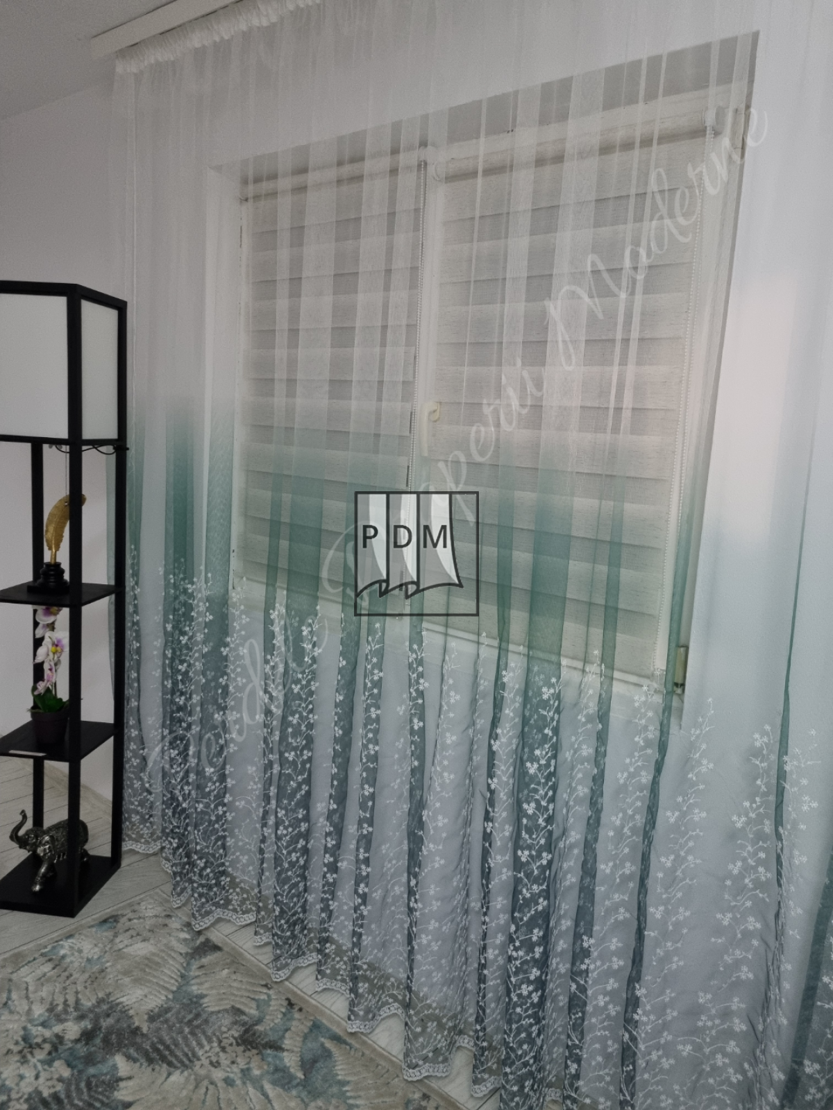 Perdea tulle,degrade turqoaz imagine 2