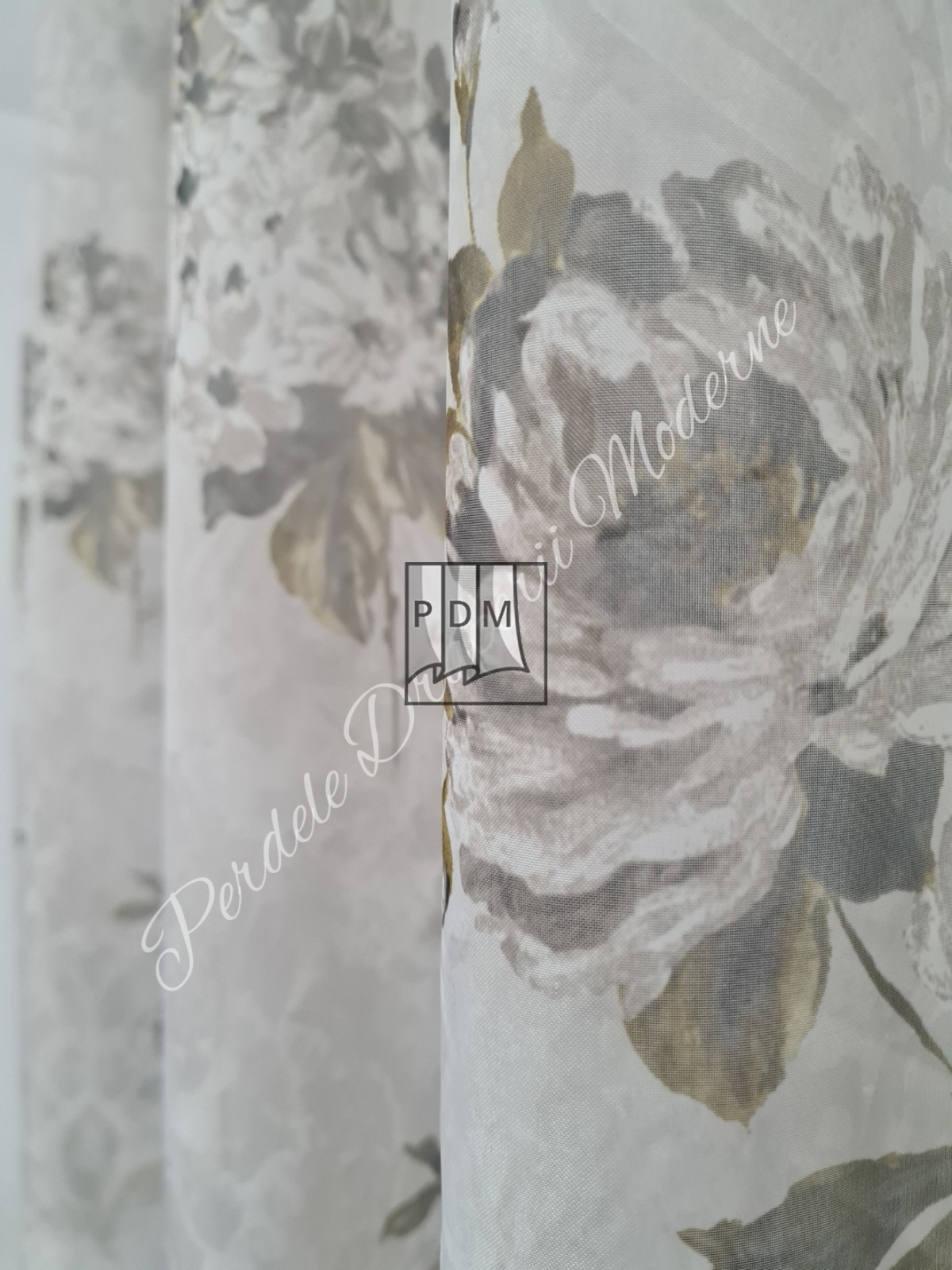 Perdea voal imprimat,gri imagine 3     