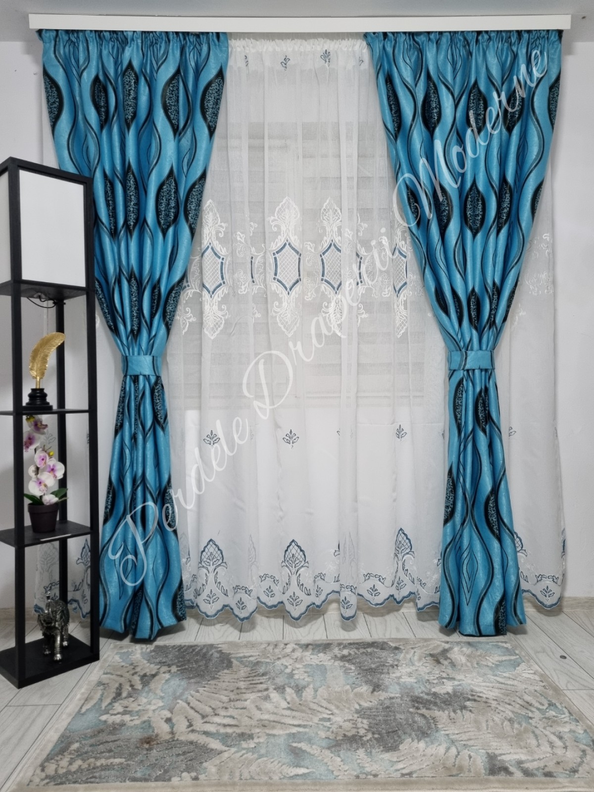poze Set baroc romb,turcoaz