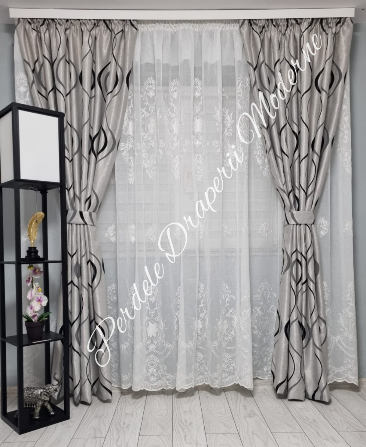 poze Set baroc trandafiri,ivory/gri
