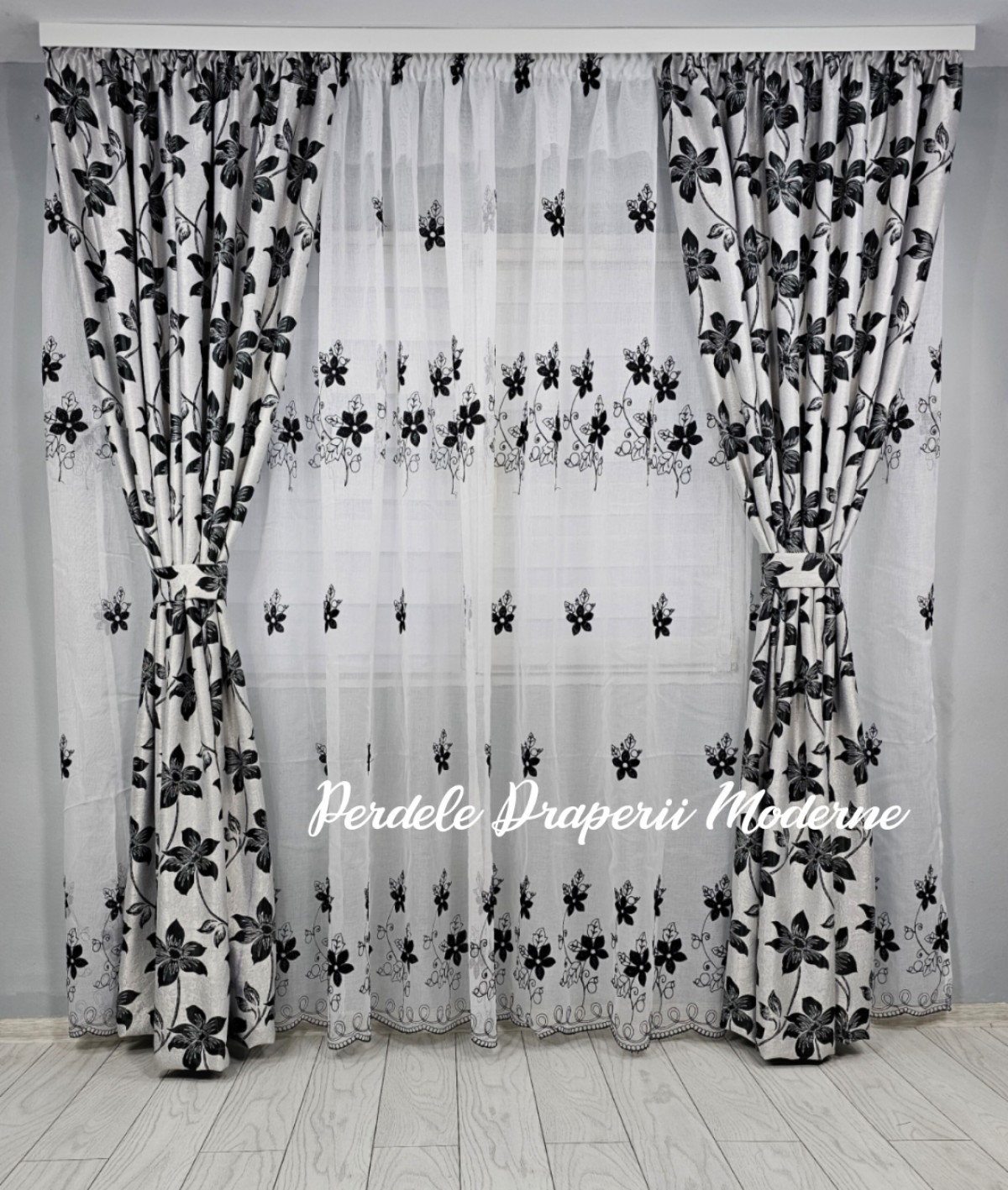 poze Set floral, negru/gri